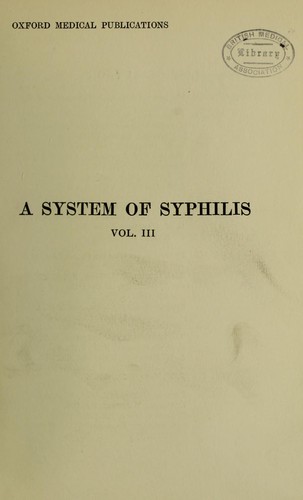 Cover for A system of syphilis