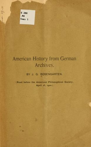 Cover for American history from German archives