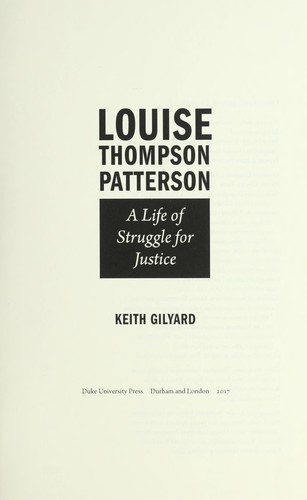 Cover for Louise Thompson Patterson
