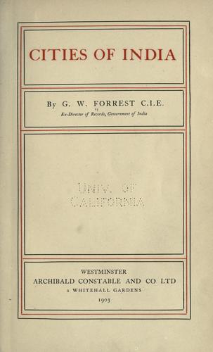 Cover for Cities of India.