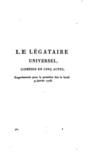 Cover for Le Legataire Universel
