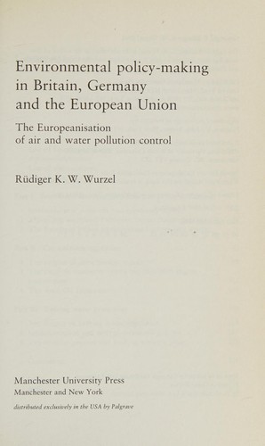 Cover for Environmental policy-making in Britain, Germany and the European Union