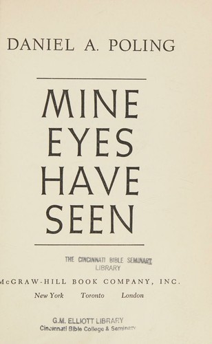 Cover for Mine eyes have seen