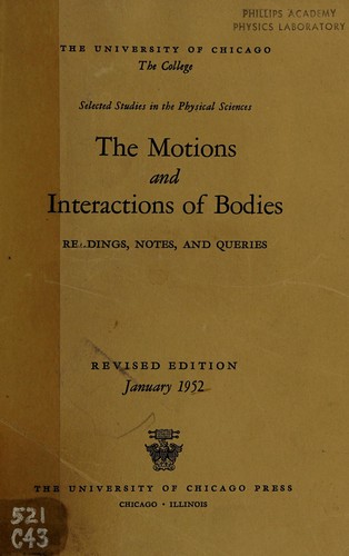 Cover for The Motions and interactions of bodies