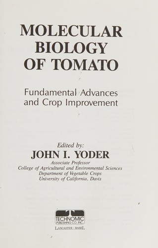 Cover for Molecular biology of tomato