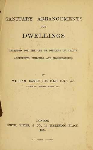 Cover for Sanitary arrangements for dwellings
