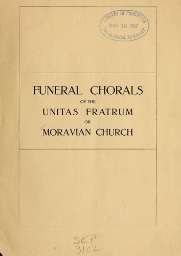 Cover for Funeral chorals of the Unitas Fratrum or Moravian Church