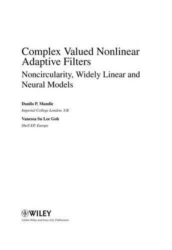 Cover for Complex valued nonlinear adaptive filters