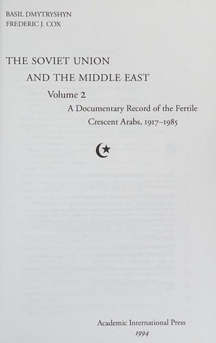 Cover for The Soviet Union and the Middle East