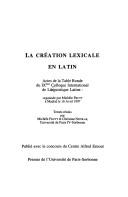 Cover for La création lexicale en latin