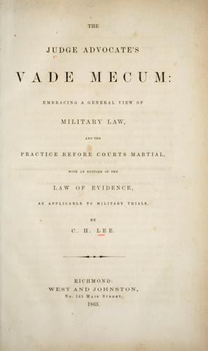 Cover for The judge advocate's vade mecum
