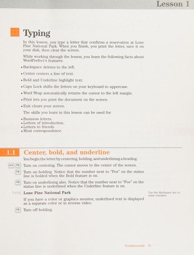 Cover for WordPerfect Lessons