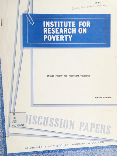 Cover for Public policy and political violence