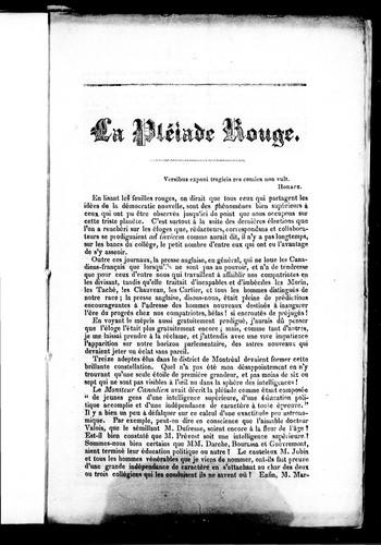 Cover for La Pléiade rouge