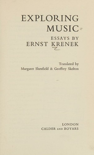 Cover for Exploring music