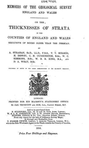 Cover for On the thicknesses of strata in the counties of England and Wales, exclusive of rocks older than the Permian
