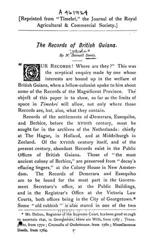 Cover for The records of British Guiana