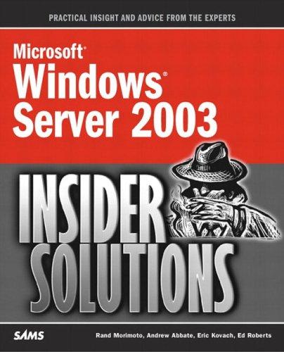 Cover for Microsoft Windows Server 2003 Insider Solutions (Microsoft Windows Server)