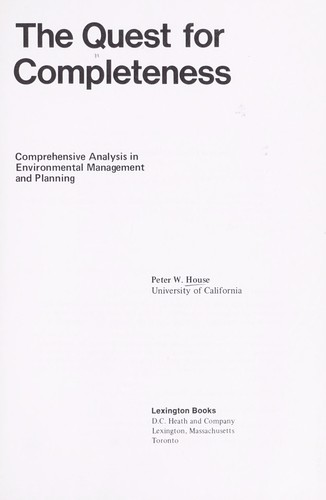 Cover for The quest for completeness