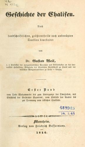 Cover for Geschichte der Chalifen.