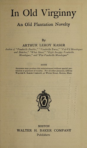 Cover for In old Virginny
