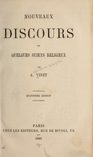 Cover for Nouveaux discours sur quelques sujets religieux