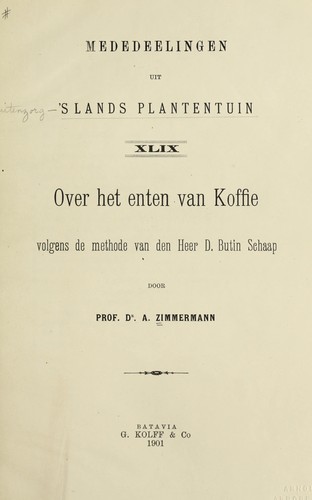 Cover for Over het enten van koffie