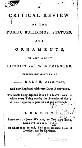 Cover for A critical review of the public buildings
