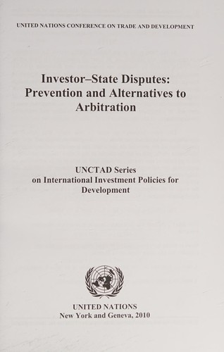 Cover for Investor-state disputes