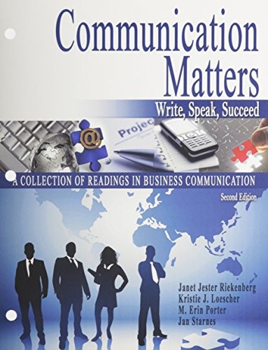 Cover for Communication Matters : Write, Speak, Succeed