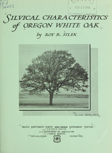 Cover for Silvical characteristics of Oregon white oak