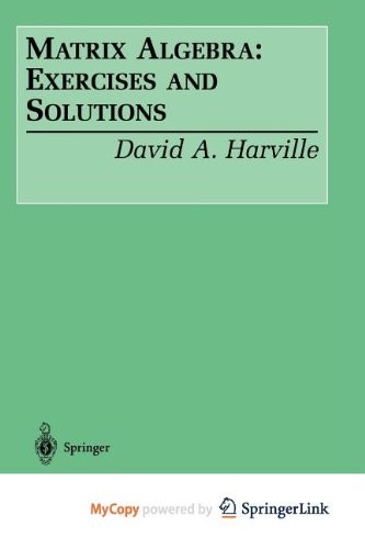Cover for Matrix Algebra