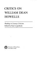 Cover for Critics on William Dean Howells