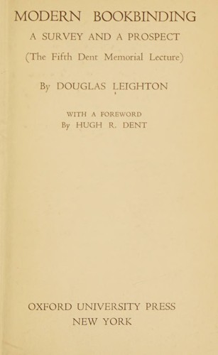 Cover for Modern bookbinding