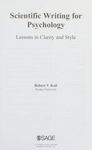 Cover for Scientific Writing for Psychologists