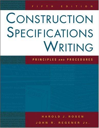 Cover for Construction specifications writing