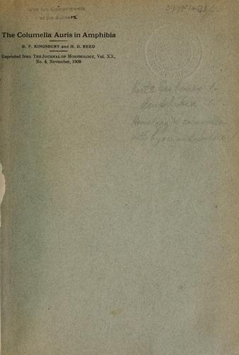 Cover for The Columella auris in Amphibia