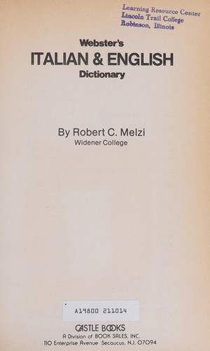 Cover for Webster's Italian & English dictionary