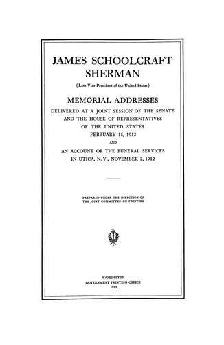 Cover for James Schoolcraft Sherman (late vice president of the United States)