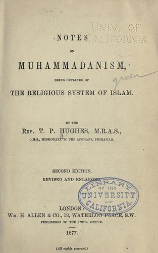 Cover for Notes on Muhammadanism