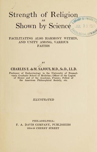 Cover for Strength of religion as shown by science
