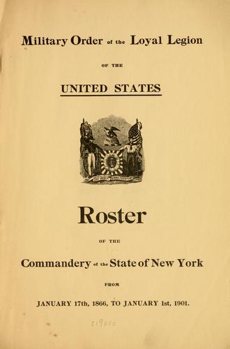 Cover for Roster of the Commandery of the state of New York