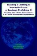 Cover for Teaching and Learning to Near-Native Levels of Language Proficiency II