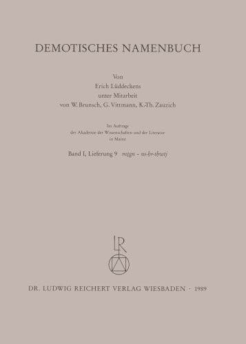 Cover for Demotisches Namenbuch