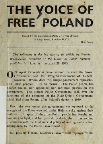 Cover for The voice of free Poland