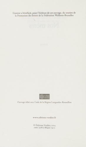 Cover for Nos mères