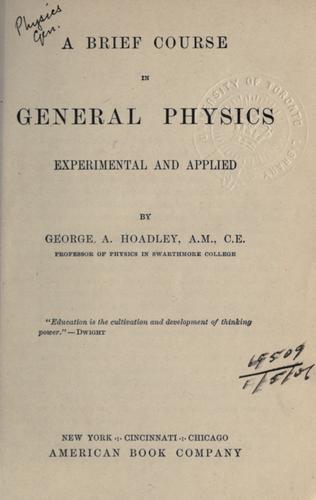 Cover for Brief course in general physics