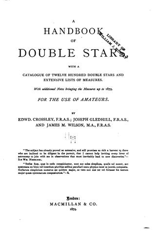 Cover for A Handbook of Double Stars: With a Catalogue of Twelve Hundred Double Stars and Extensive Lists ...