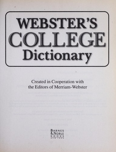 Cover for Webster's College Dictionary