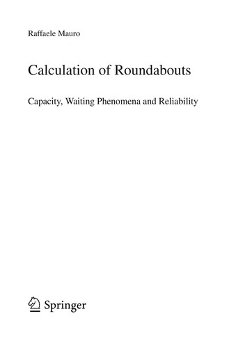 Cover for Calculation of roundabouts